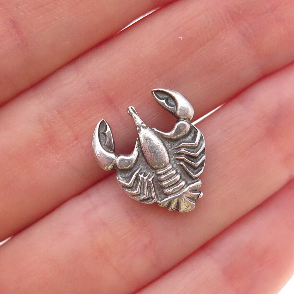 Anson Sterling Silver Antique Art Deco Scorpio Zodiac Sign Tie Tack / Lapel Pin
